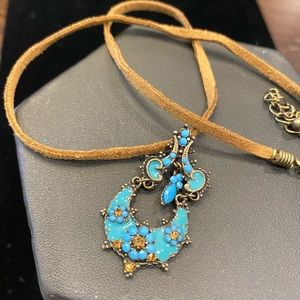 🌠Pendant Enameled on Suede Turquoise color🌠🌠